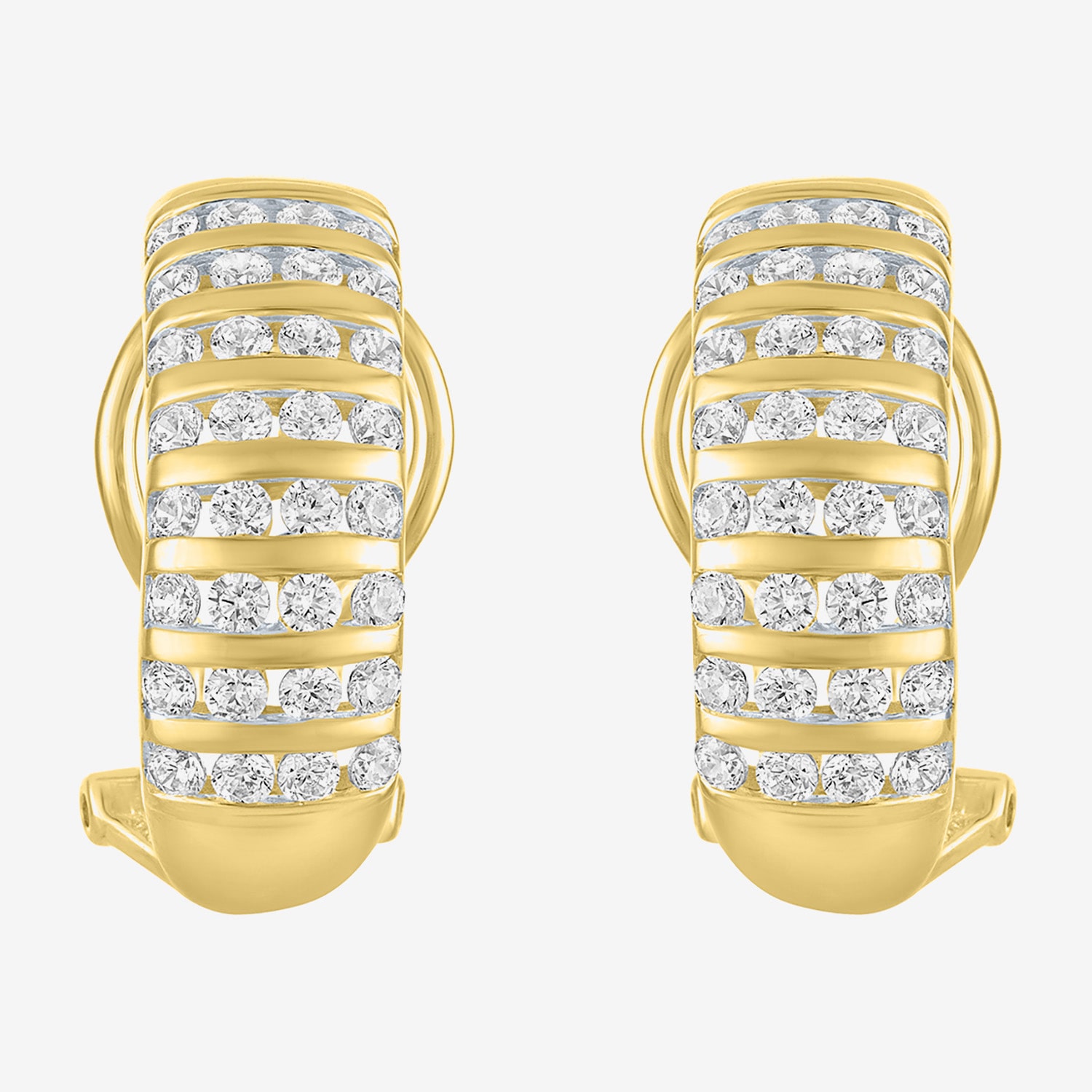 (G-H / I1-I2) Womens 1 CT. T.W. Lab Grown White Diamond 10K Gold 23mm Hoop Earrings