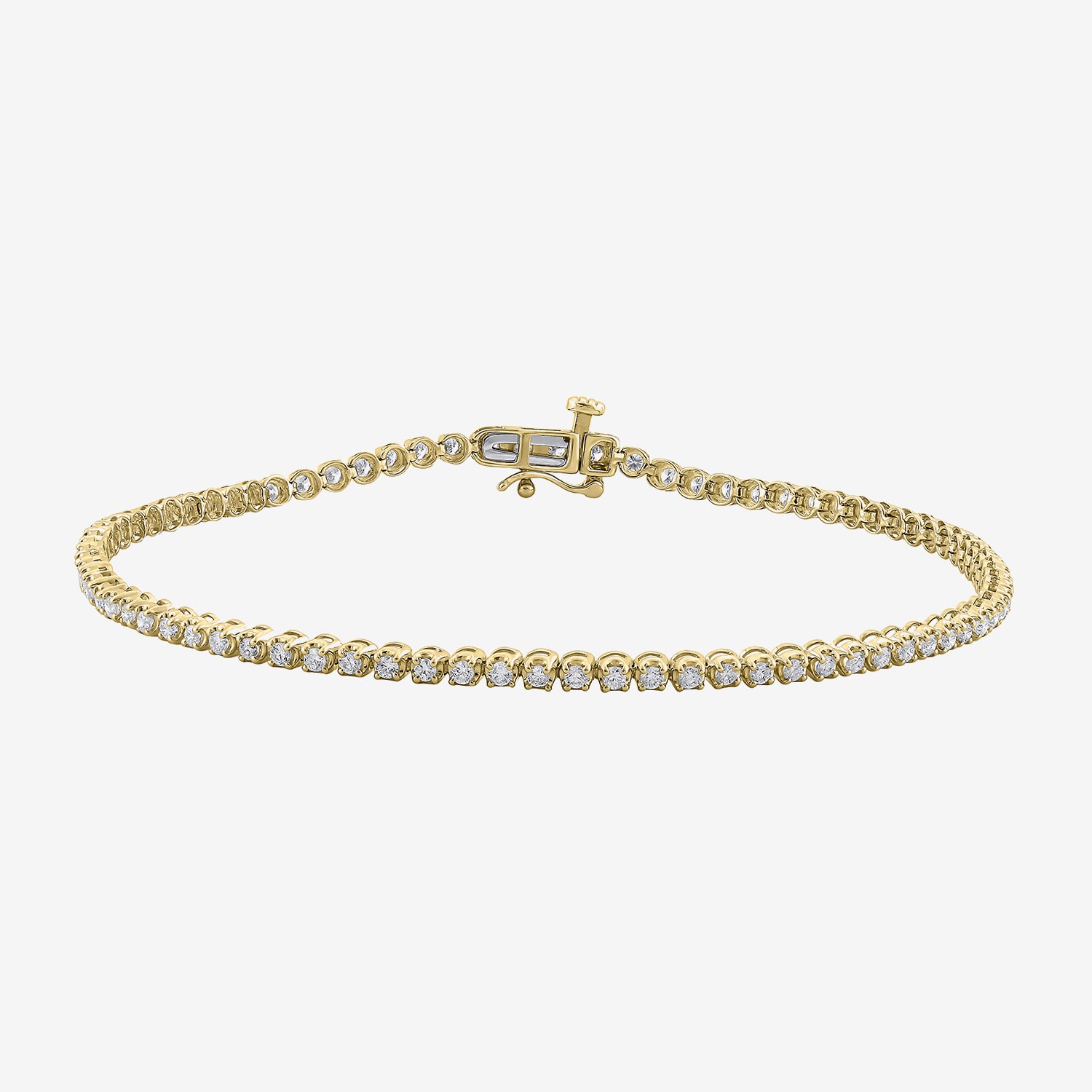 Womens 1 CT. T.W. Lab Grown White Diamond 10K Gold 7.25 Inch Tennis Bracelet
