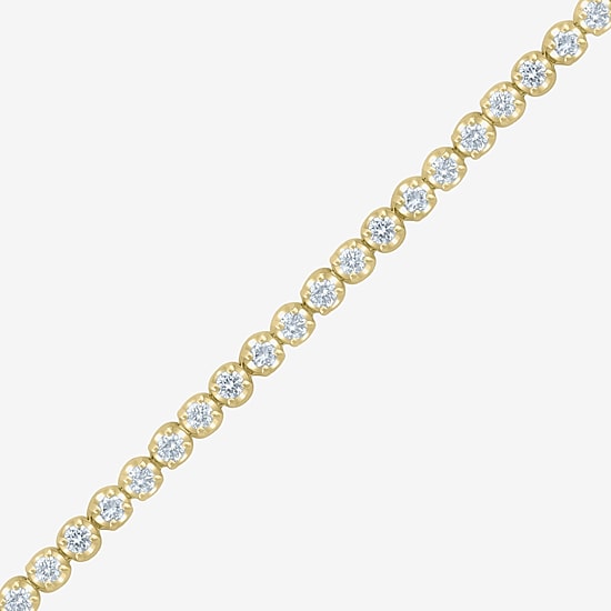 Womens 1 CT. T.W. Lab Grown White Diamond 10K Gold 7.25 Inch Tennis Bracelet