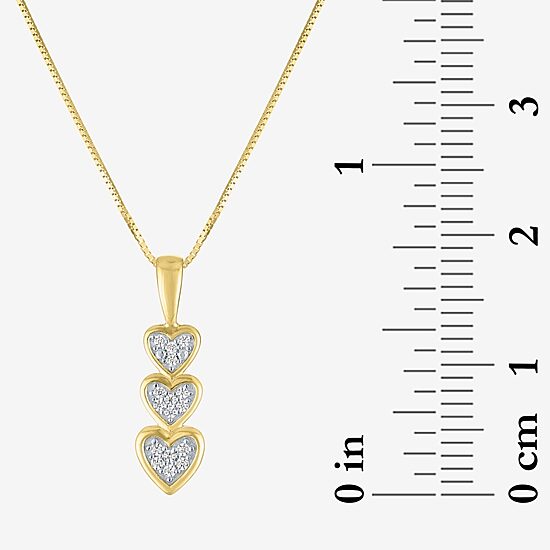 (G-H/I1-I2) Womens Diamond Accent Lab Grown White Diamond 10K Gold Heart 18 Inch Pendant Necklace