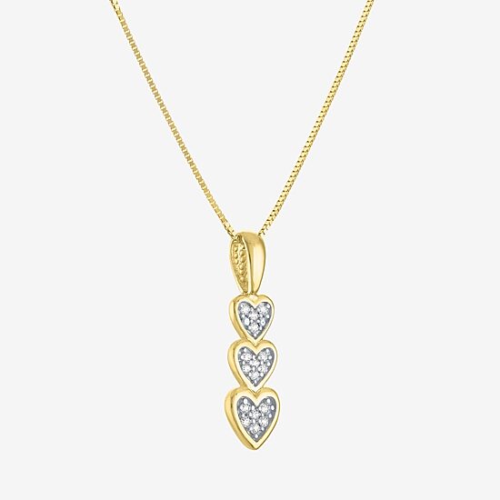 (G-H/I1-I2) Womens Diamond Accent Lab Grown White Diamond 10K Gold Heart 18 Inch Pendant Necklace