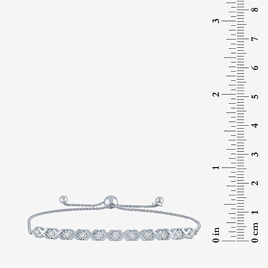 (I1-I2/ G-H) Womens 1/10 CT. T.W. Lab Grown White Diamond Sterling Silver Bolo Bracelet