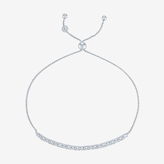 (I1-I2/ G-H) Womens 1/10 CT. T.W. Lab Grown White Diamond Sterling Silver Bolo Bracelet