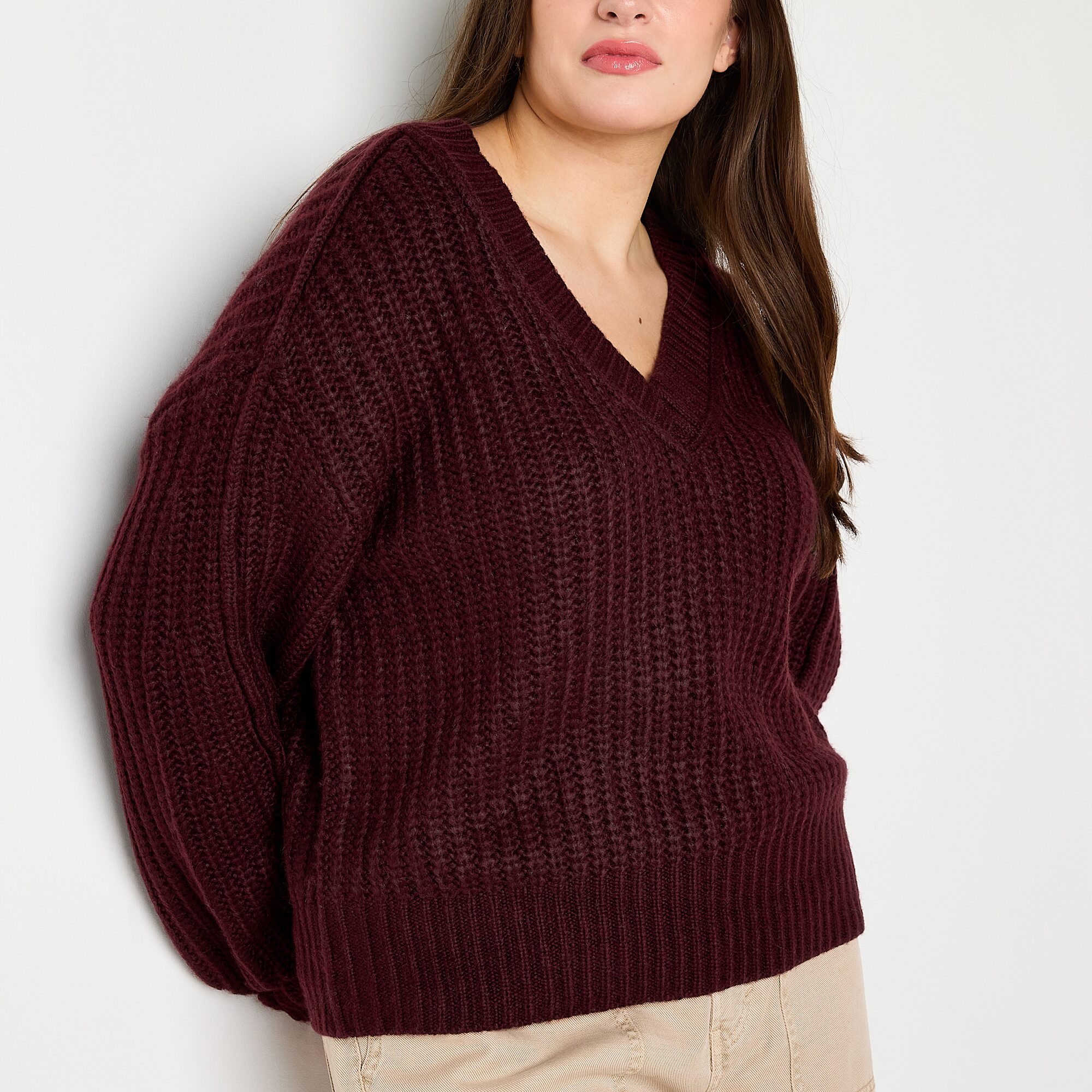 A.N.A Womens V Neck Long Sleeve Pullover Sweater