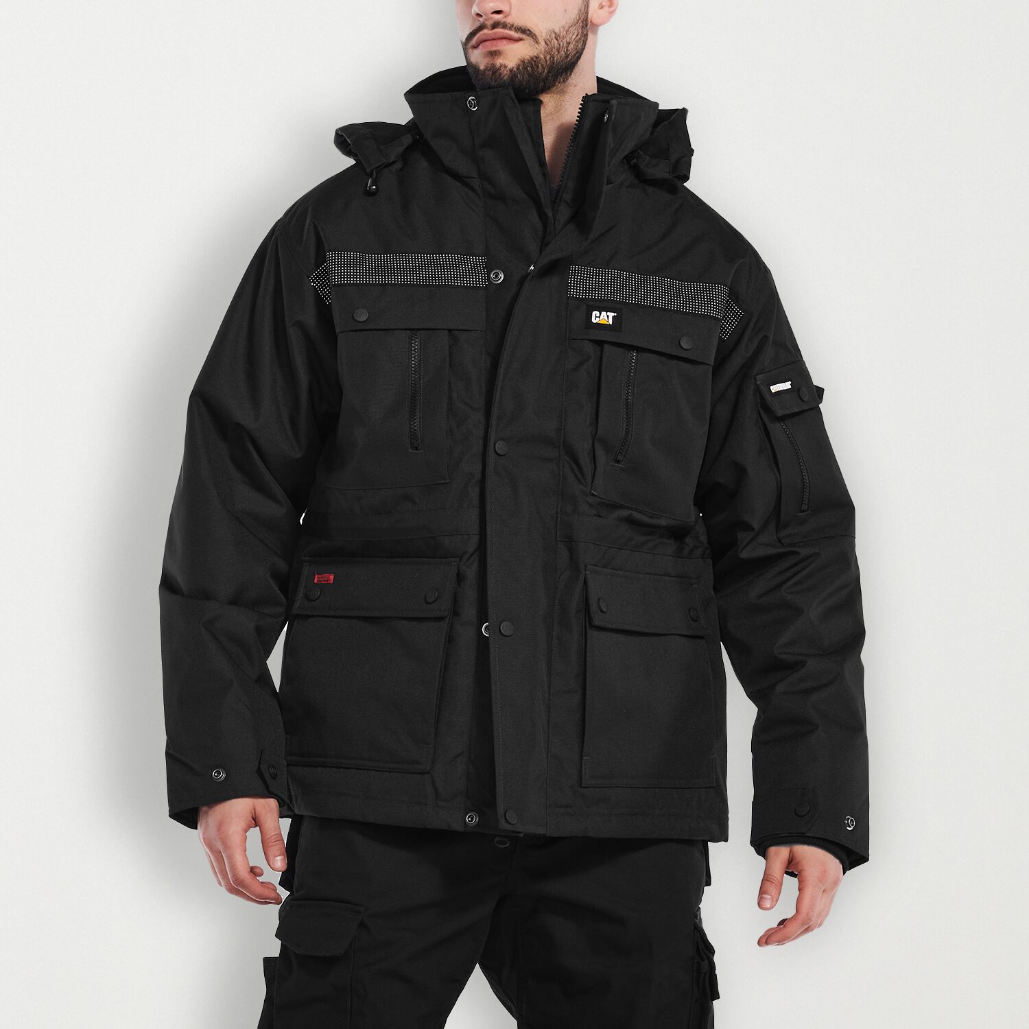 CAT Heavy Insulated Mens Hooded Water Resistant Heavyweight Parka