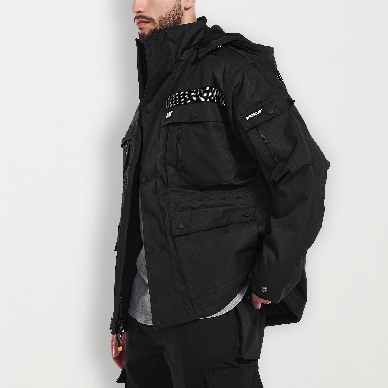 CAT Heavy Insulated Mens Hooded Water Resistant Heavyweight Parka