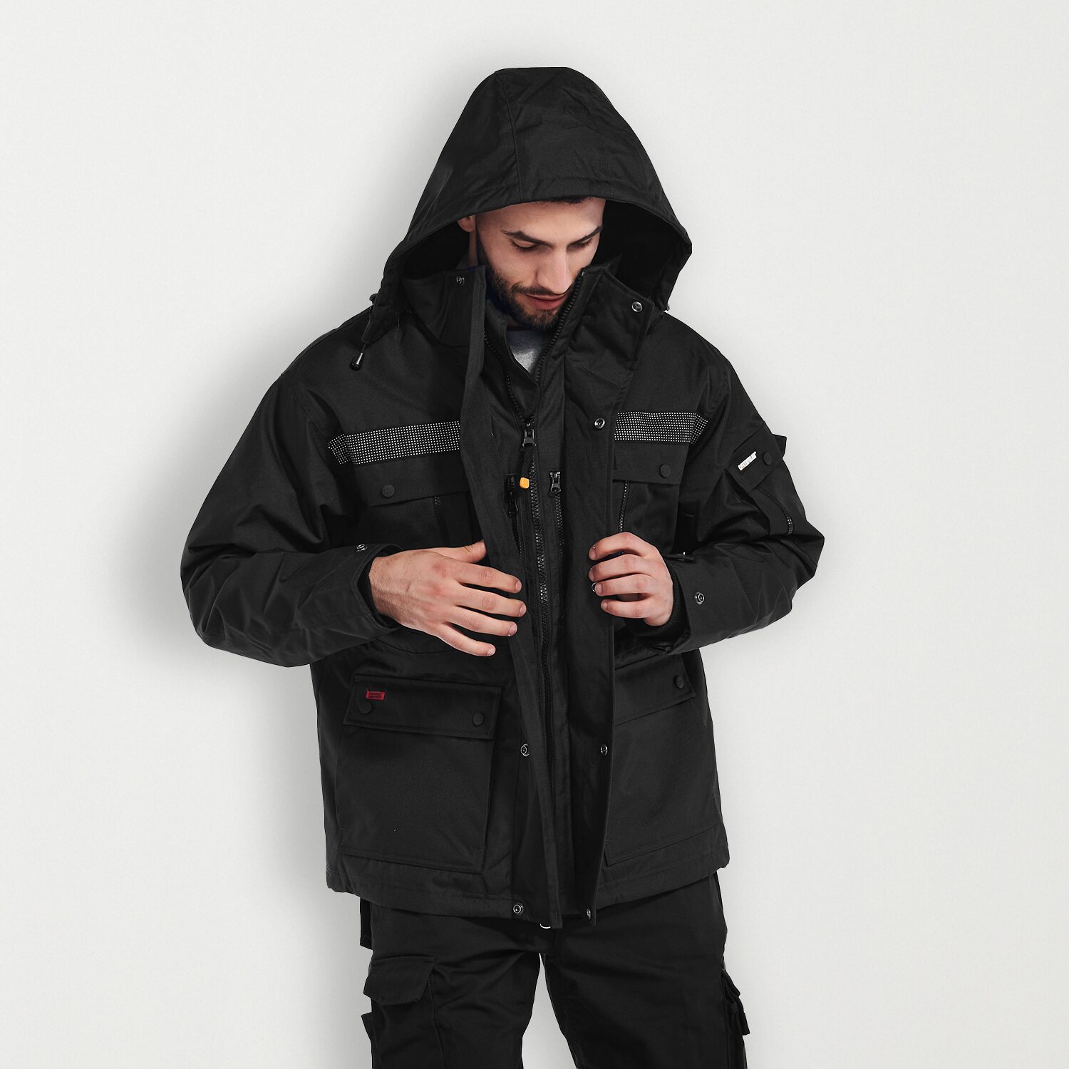 CAT Heavy Insulated Mens Hooded Water Resistant Heavyweight Parka