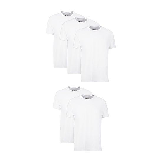 Hanes Cotton Fresh Iq Bonus Pack Mens 5 Pack Short Sleeve Crew Neck T-Shirt
