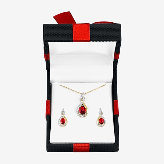 Gemstone 14K Gold Over Silver 2-pc. Oval Jewelry Set
