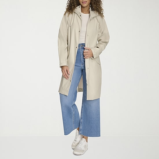 Levi's® Womens Hooded Water Resistant Midweight Raincoat