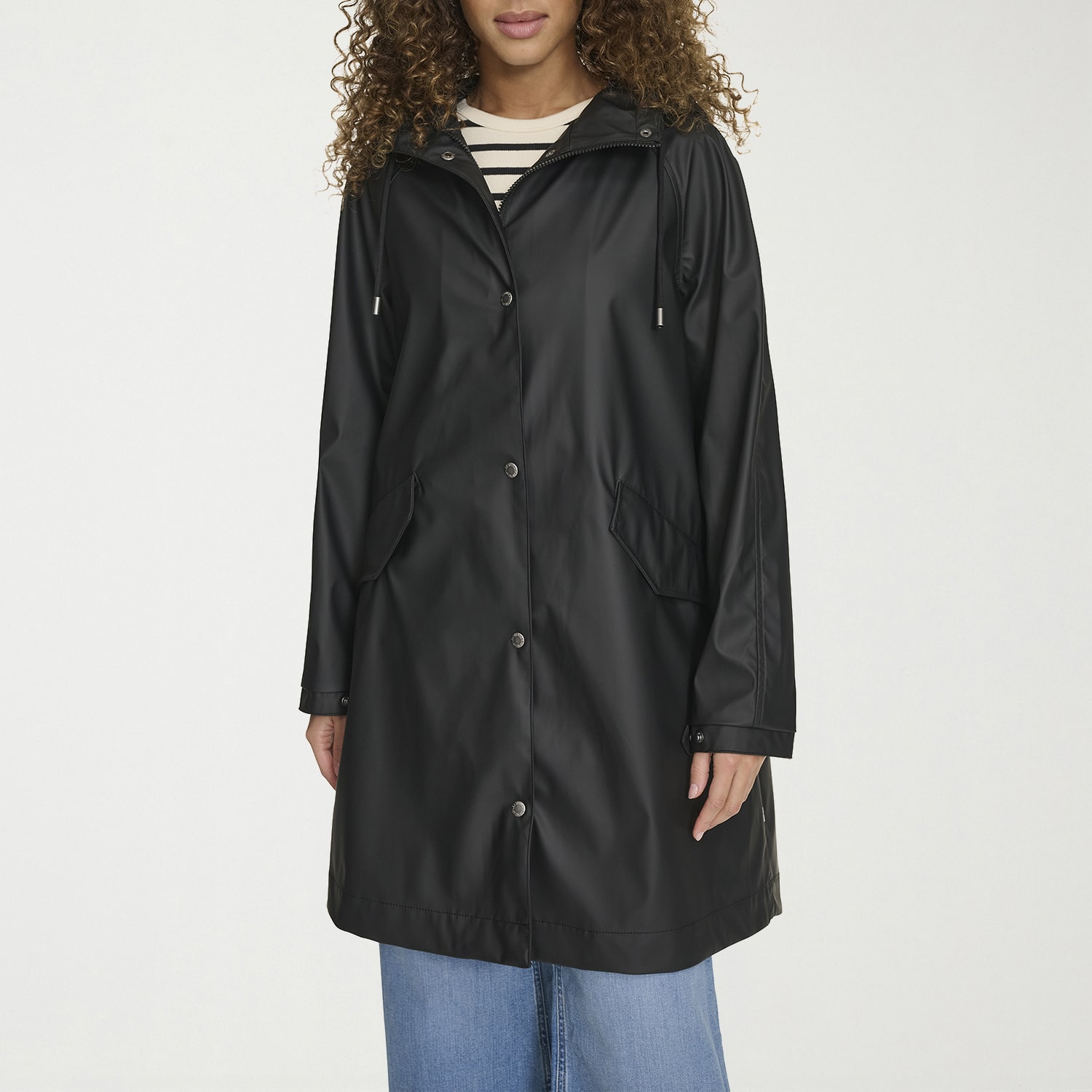 Levi's® Womens Hooded Water Resistant Midweight Raincoat