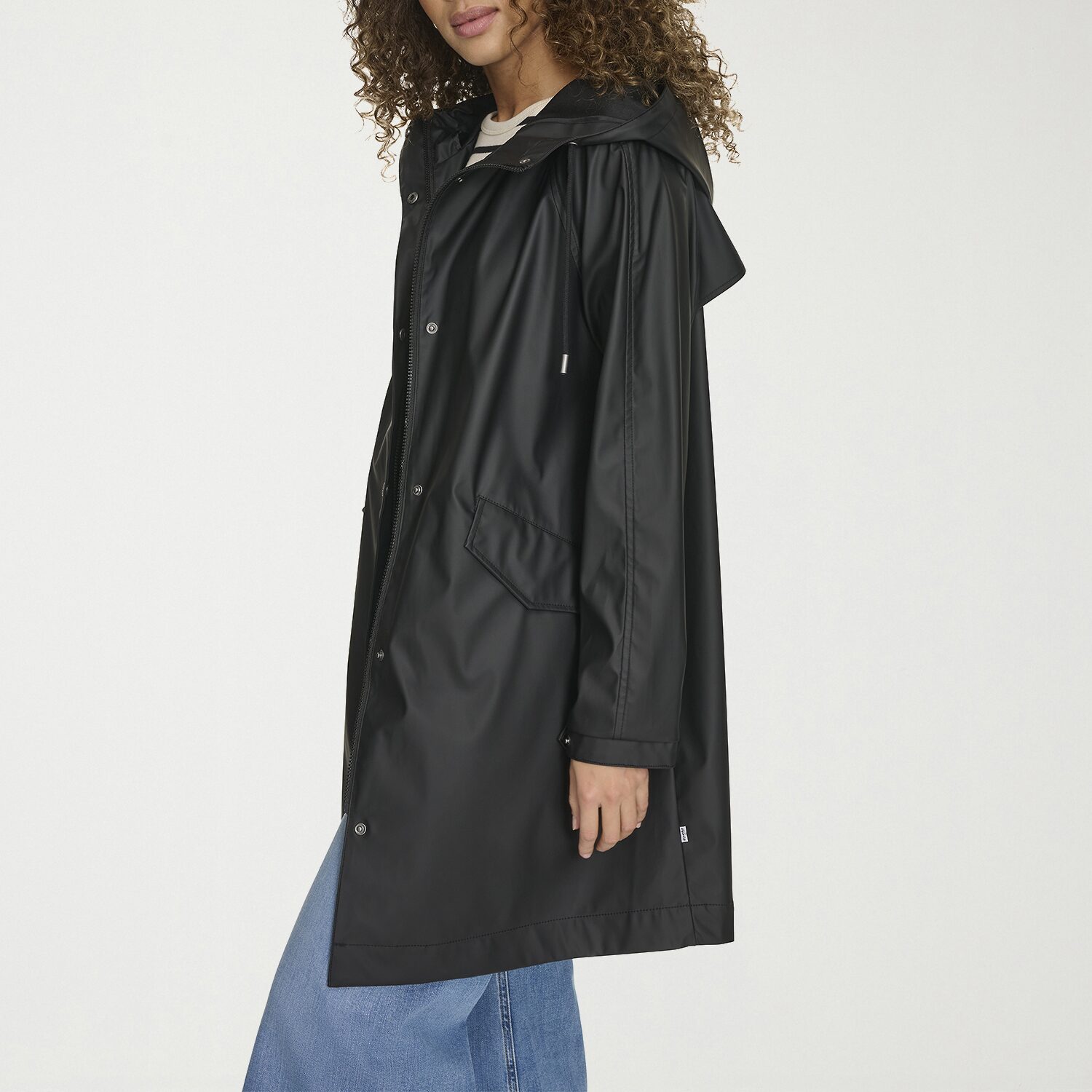 Levi's® Womens Hooded Water Resistant Midweight Raincoat
