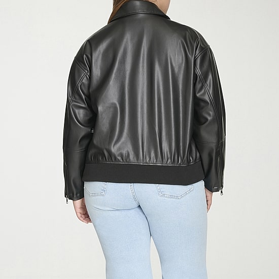 Levi's® Womens Plus Faux Leather Midweight Bomber Jacket