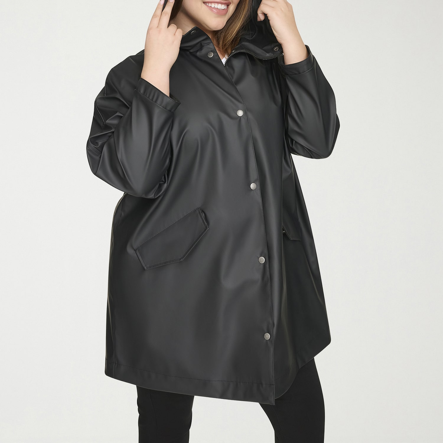 Levi's® Womens Hooded Water Resistant Midweight Plus Raincoat