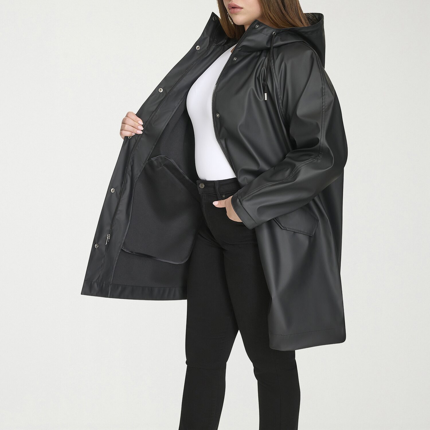 Levi's® Womens Hooded Water Resistant Midweight Plus Raincoat