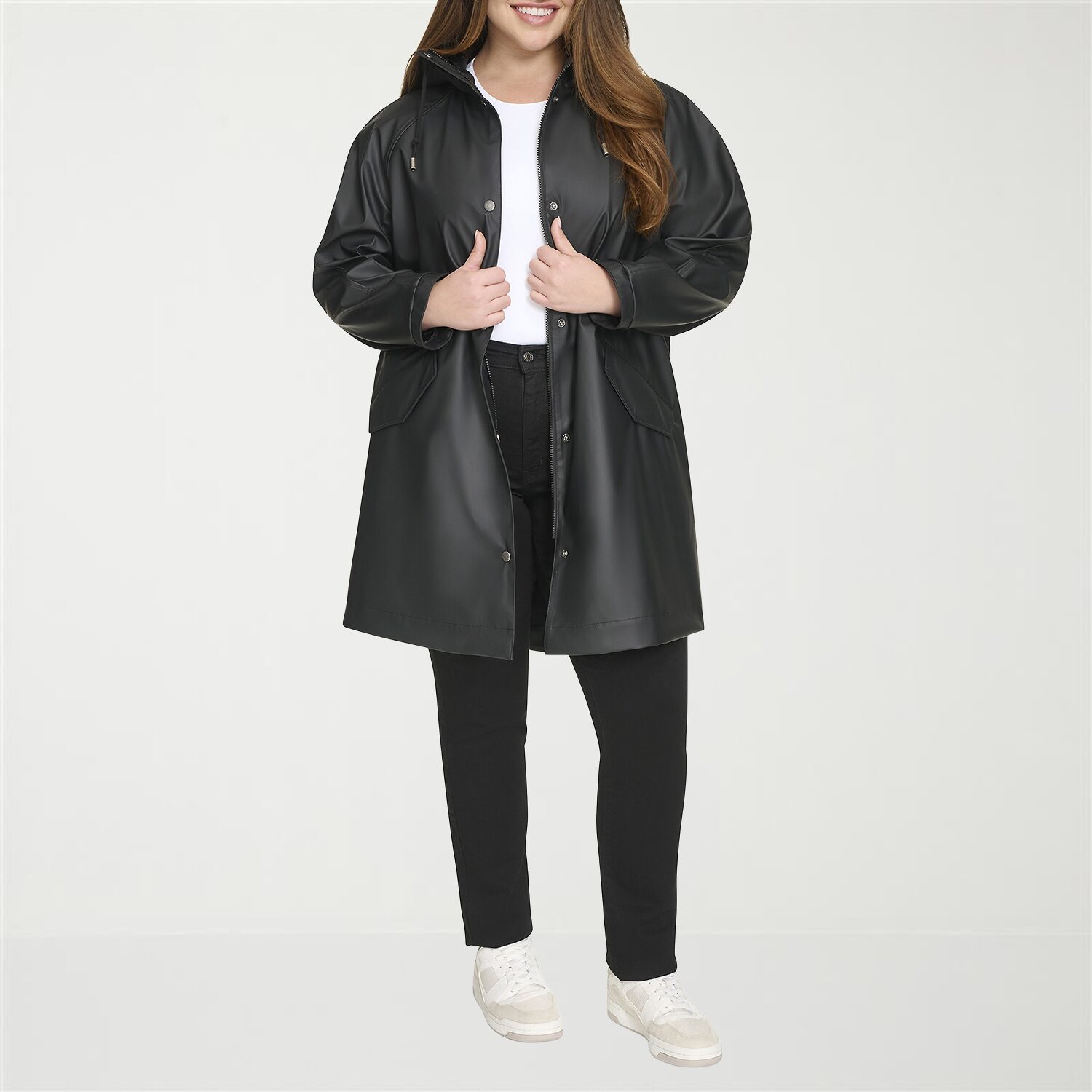 Levi's® Womens Hooded Water Resistant Midweight Plus Raincoat