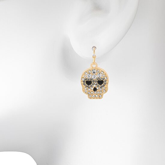 Bijoux Bar Womens Skull Drop Earrings