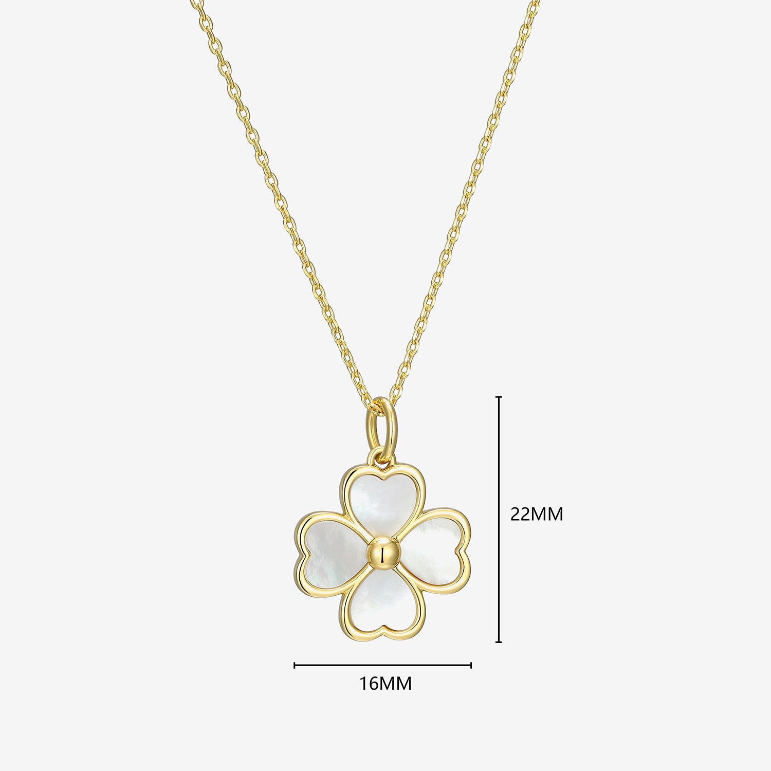 Womens White Mother Of Pearl 18K Gold Over Silver Flower 18 Inch Pendant Necklace