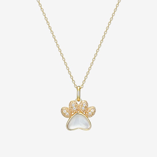 Womens White Mother Of Pearl 18K Gold Over Silver 18 Inch Pendant Necklace