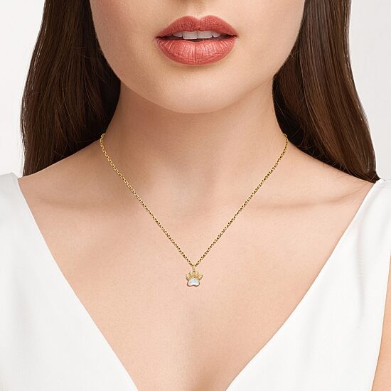 Womens White Mother Of Pearl 18K Gold Over Silver 18 Inch Pendant Necklace