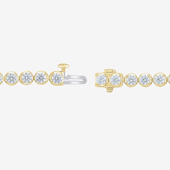 (F / Vs2) Womens 6 CT. T.W. Lab Grown White Diamond 10K Gold 8 Inch Tennis Bracelet