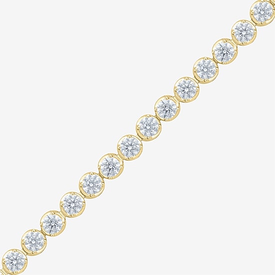 (F / Vs2) Womens 6 CT. T.W. Lab Grown White Diamond 10K Gold 6 1/2 Inch Tennis Bracelet