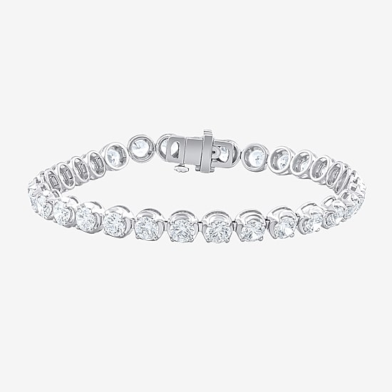 (F / Vs2) Womens 10 Ct.T.W. Lab Grown White Diamond 10K Gold 8 Inch Tennis Bracelet