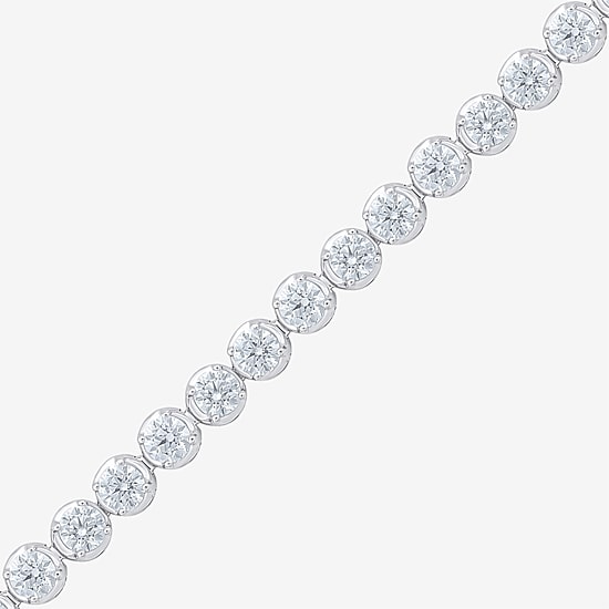 (F / Vs2) Womens 10 Ct.T.W. Lab Grown White Diamond 10K Gold 8 Inch Tennis Bracelet