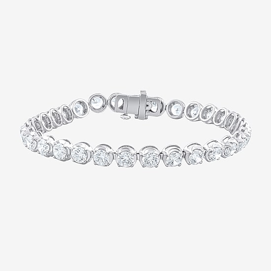 (F / Vs2) Womens 10 Ct.T.W. Lab Grown White Diamond 10K Gold 7.25 Inch Tennis Bracelet