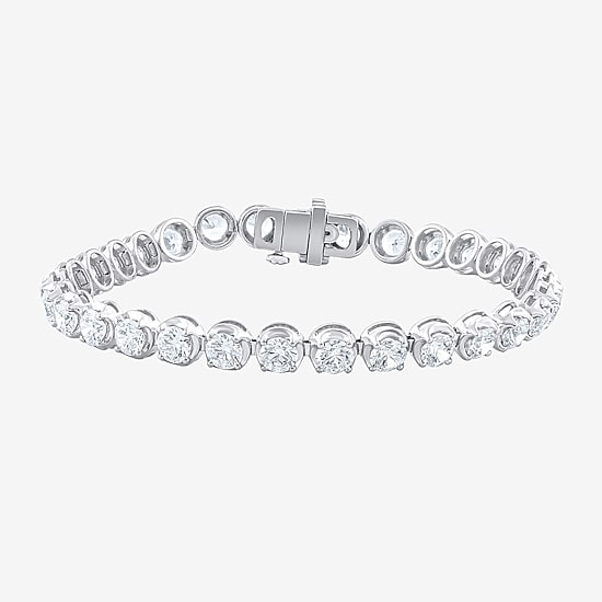 (F / Vs2) Womens 10 Ct.T.W. Lab Grown White Diamond 10K Gold 6 1/2 Inch Tennis Bracelet