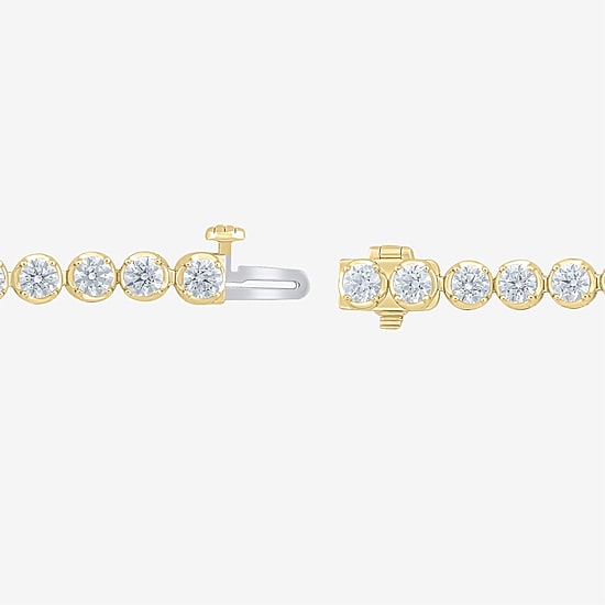 (F / Vs2) Womens 10 Ct.T.W. Lab Grown White Diamond 10K Gold 8 Inch Tennis Bracelet