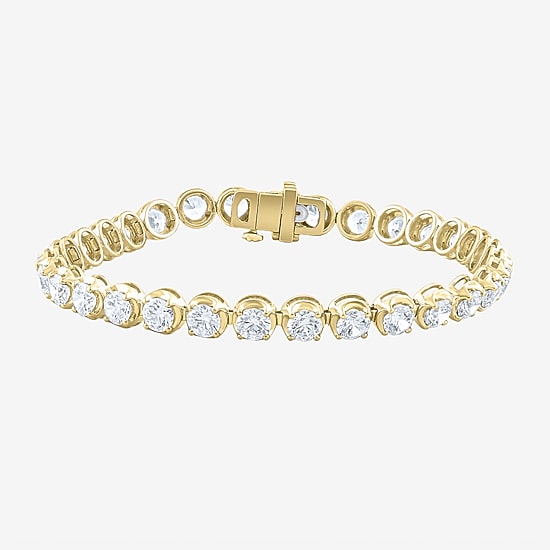 (F / Vs2) Womens 10 Ct.T.W. Lab Grown White Diamond 10K Gold 8 Inch Tennis Bracelet
