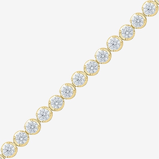 (F / Vs2) Womens 10 Ct.T.W. Lab Grown White Diamond 10K Gold 8 Inch Tennis Bracelet