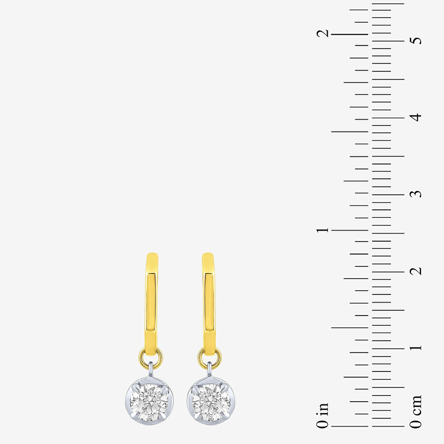 (F / Vs2) Womens 1 CT. T.W. Lab Grown White Diamond 10K Two Tone Gold 22.7mm Round Hoop Earrings