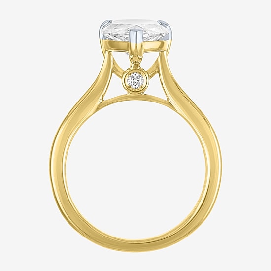 (G / Si1-Si2) Womens 3 CT. T.W. Lab Grown White Diamond Sterling Silver Pear Engagement Ring