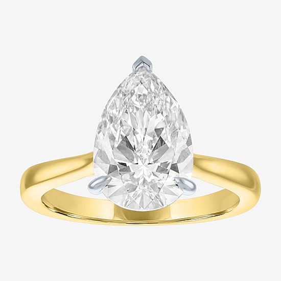 (G / Si1-Si2) Womens 3 CT. T.W. Lab Grown White Diamond Sterling Silver Pear Engagement Ring