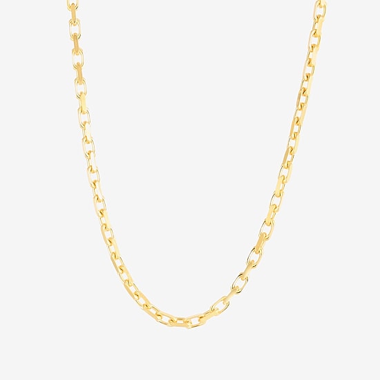 Mens 14K Gold 7.25 Inch Solid Link Chain Bracelet