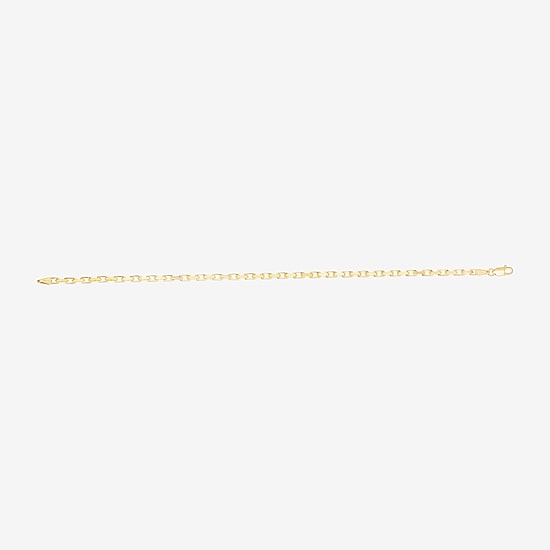 Mens 14K Gold 7.25 Inch Solid Link Chain Bracelet