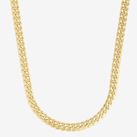 Mens 14K Gold 8 1/2 Inch Hollow Cuban Chain Bracelet