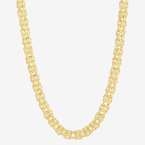Mens 14K Gold 18 Inch Byzantine Chain Necklace