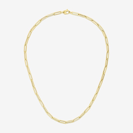 Unisex Adult 14K Gold 18 Inch Paperclip Chain Necklace