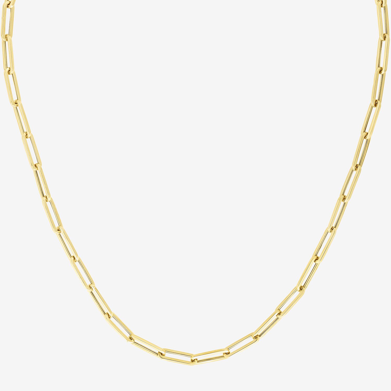 Unisex Adult 14K Gold 18 Inch Paperclip Chain Necklace