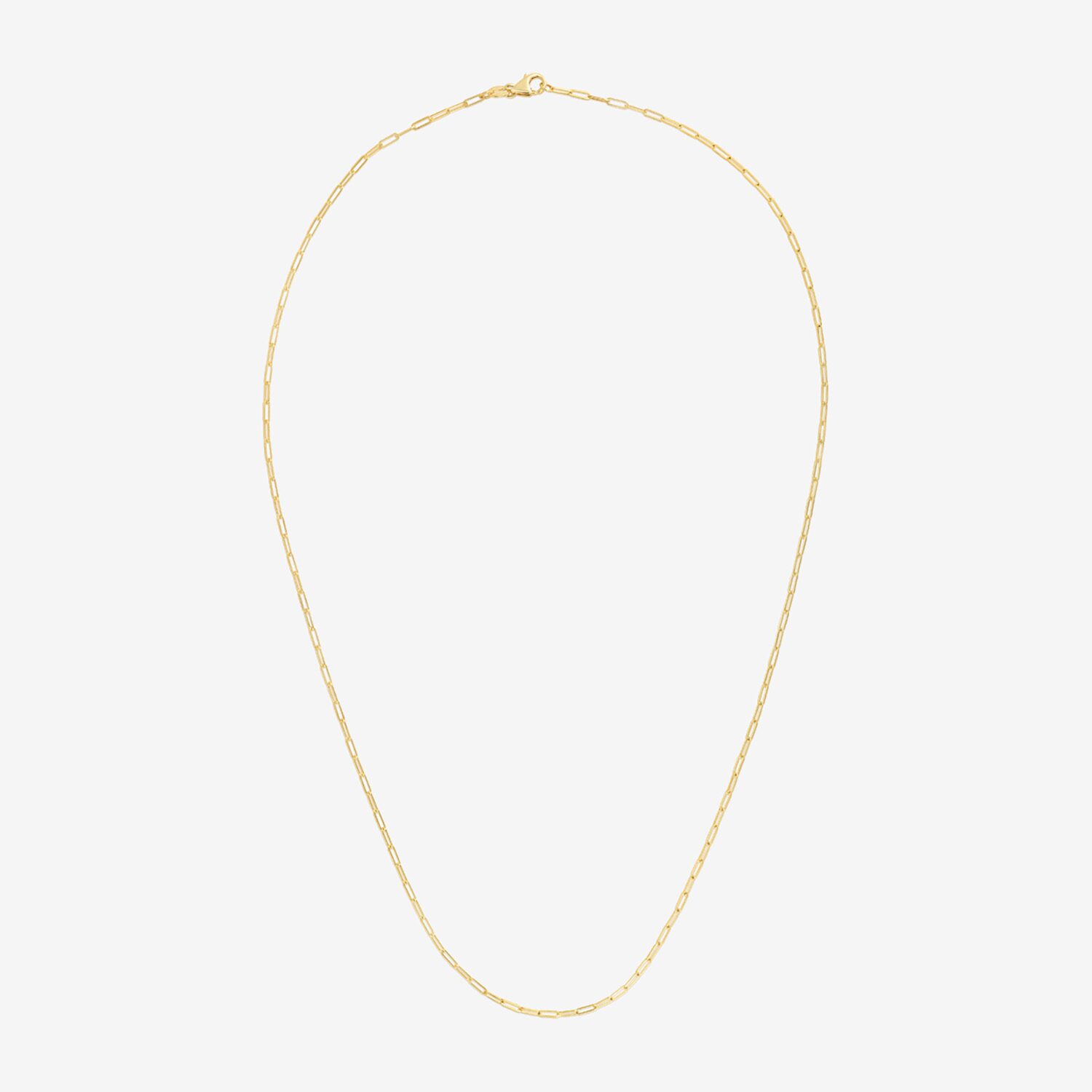 Womens 14K Gold Inch Paperclip Chain Necklace