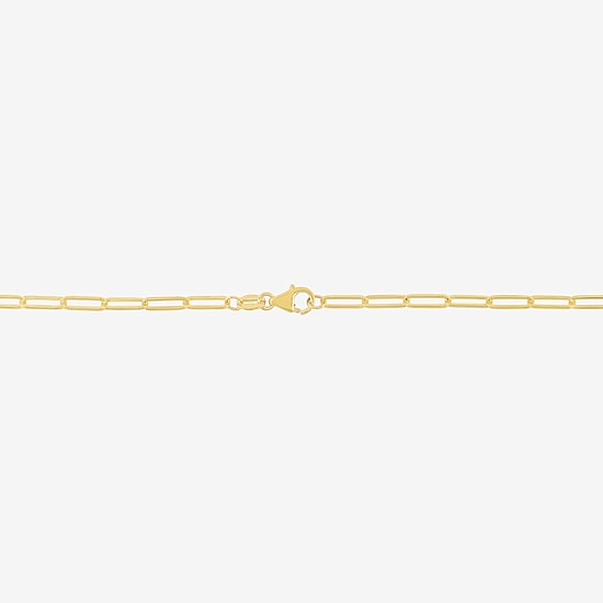 Womens 14K Gold 16 Inch Paperclip Chain Necklace