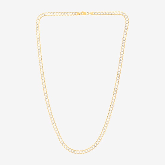 Mens 14K Gold 24 Inch Curb Chain Necklace