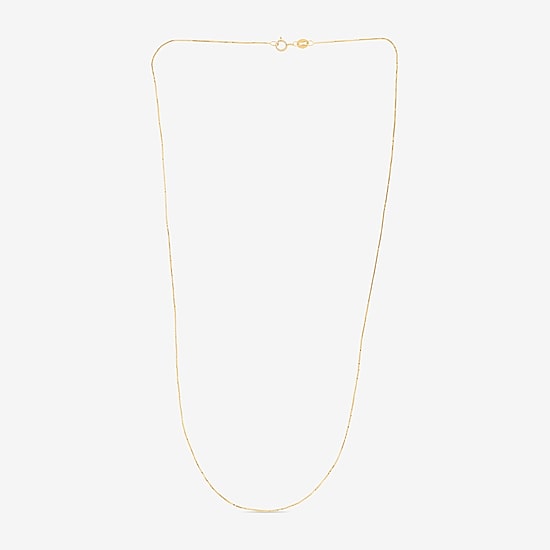 Womens 14K Gold 16 Inch Box Chain Necklace