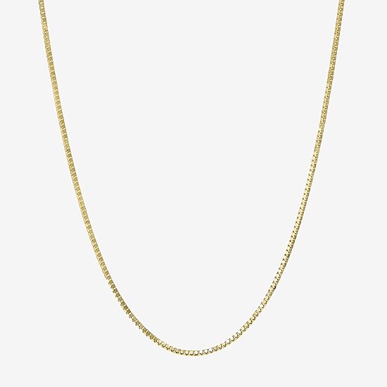Womens 14K Gold 16 Inch Box Chain Necklace