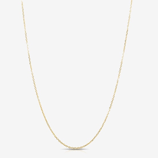 Womens 14K Gold 18 Inch Cable Chain Necklace