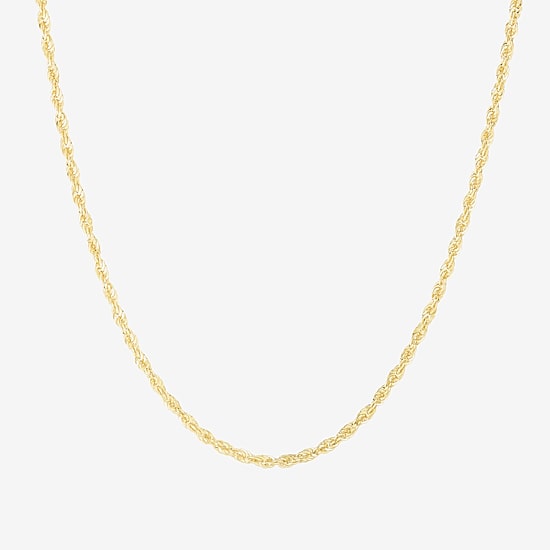 Mens 14K Gold 24 Inch Rope Chain Necklace