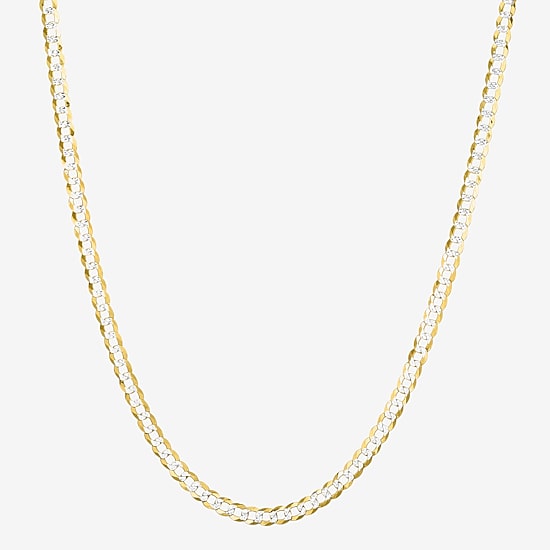 Unisex Adult 14K Gold 18 Inch Curb Chain Necklace